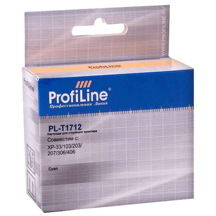 Картридж ProfiLine PL-T1712 для Epson XP-33/103/203/207/303/306/313/406, повышенной емкости, голубой