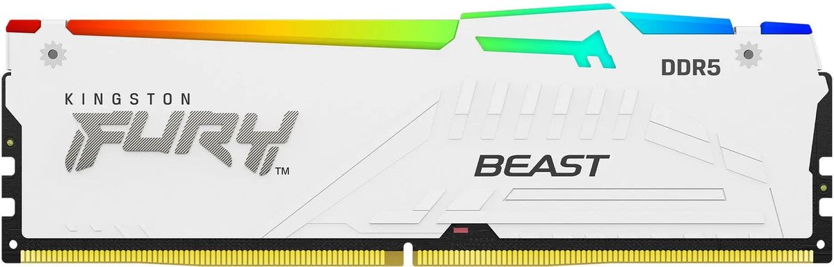 Память DDR5 DIMM 16Gb, 6800MHz, CL34, 1.4V, Kingston FURY Beast White RGB EXPO (KF568C34BWEA-16) Retail