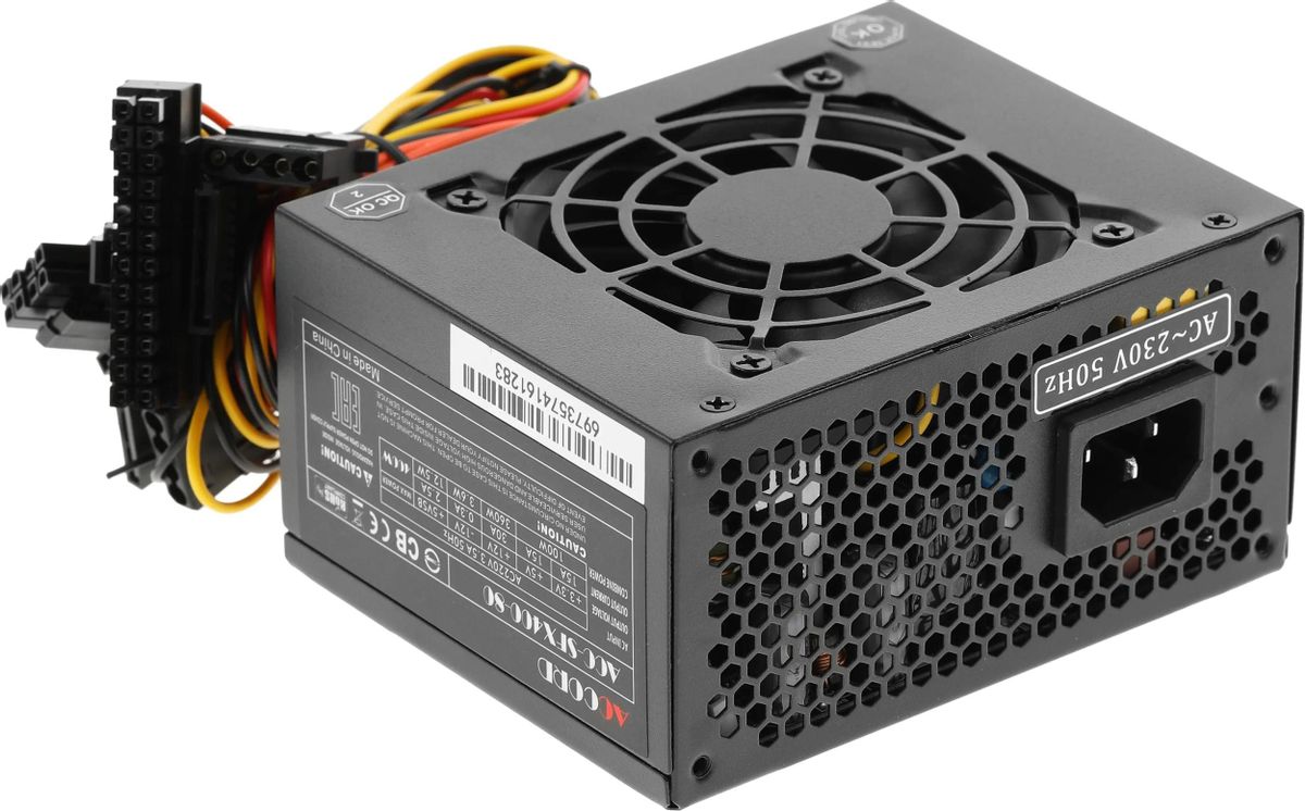 Блок питания 400 Вт SFX ACCORD ACC-SFX400-80, 80 мм, Bulk (OEM) (ACC-SFX400-80)