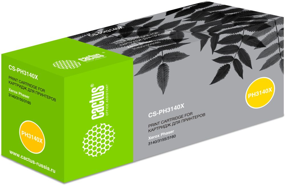Картридж лазерный Cactus CS-PH3140X (108R00909), черный, 2500 страниц, совместимый, для Xerox Phaser 3140/3155, 3160