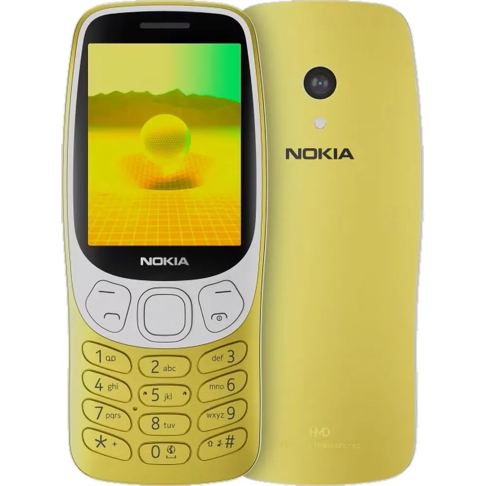 Мобильный телефон Nokia 3210, 2.4 320x240 IPS, 64Mb RAM, 128Mb, 3G/4G, BT, 1xCam, 2-Sim, 1450 мА·ч, USB Type-C, золотистый (1GF025CPD4C01)