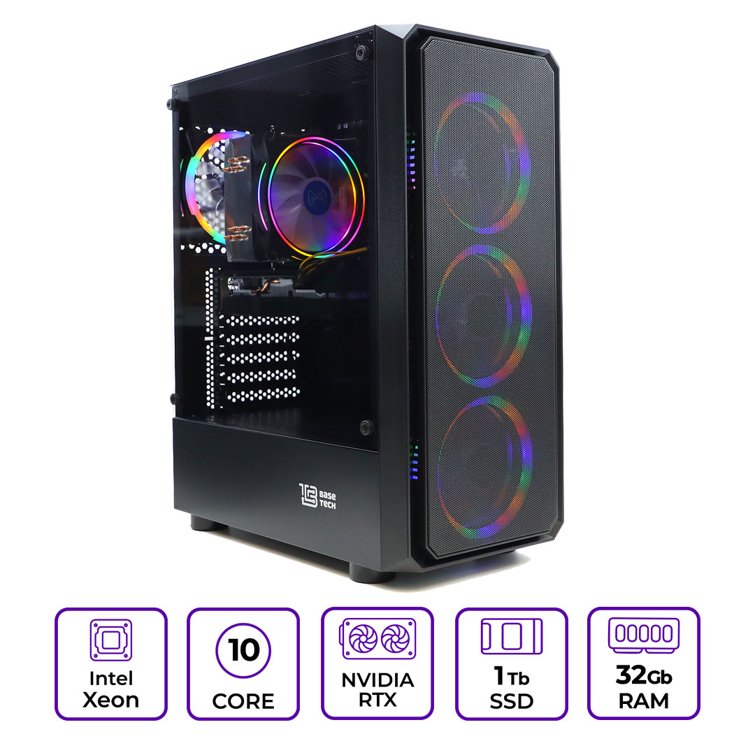 Системный блок Mastero Gaming GX03, Intel Xeon E5 2666V3 2.9 ГГц, Intel Q87|Z87, 32Gb RAM, 1Tb SSD, NVIDIA GeForce RTX 2060 SUPER 8Gb, DOS, черный (GX03-I2666-32S1000-2060S)