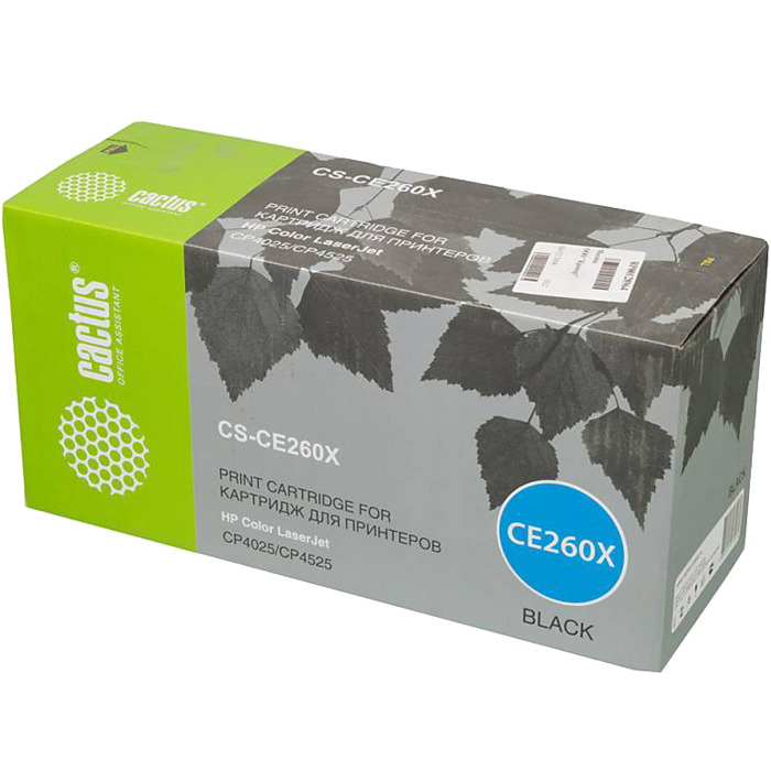 Картридж лазерный Cactus CS-CE260X (649X/CE260X), черный, 17000 страниц, совместимый для Color LaserJet Enterprise CP4025/CP4525/CM4540