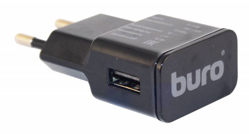 Сетевое зарядное устройство Buro TJ-159b, 1USB, 2.1A, черный (338743)