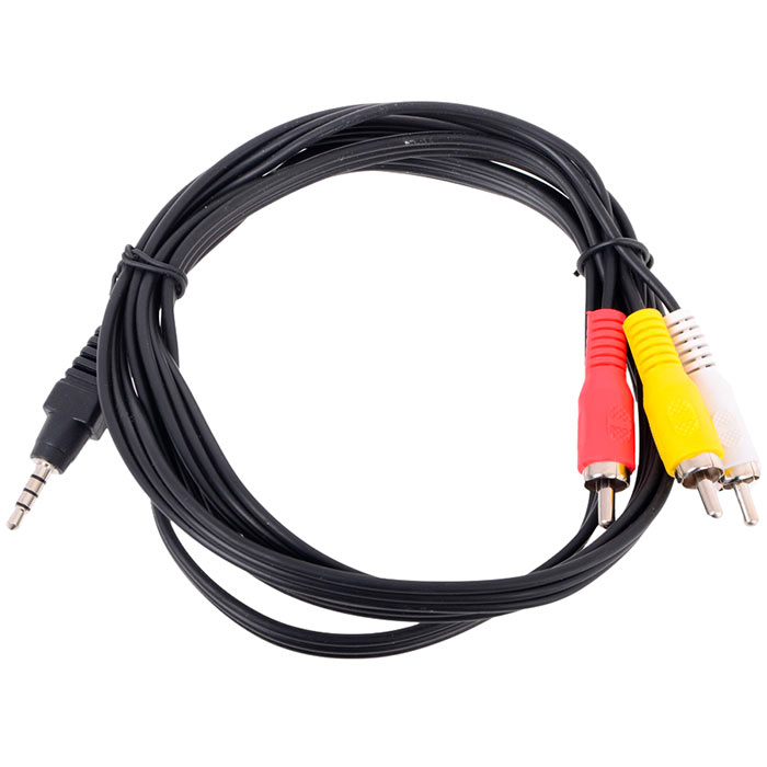 Кабель Jack 3.5mm(M)-3xRCA(M), 1.5 м, черный Telecom