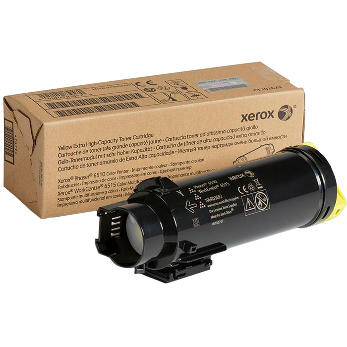 Картридж лазерный Xerox 106R03695, желтый, 4300 страниц, оригинальный для Xerox Phaser 6510