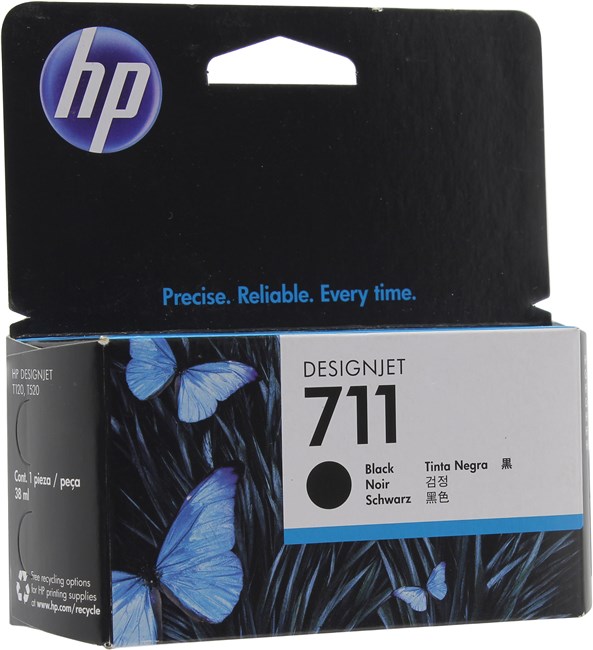 Картридж струйный HP 711 (CZ129A), черный, оригинальный, объем 38 мл для HP Designjet T120/T520