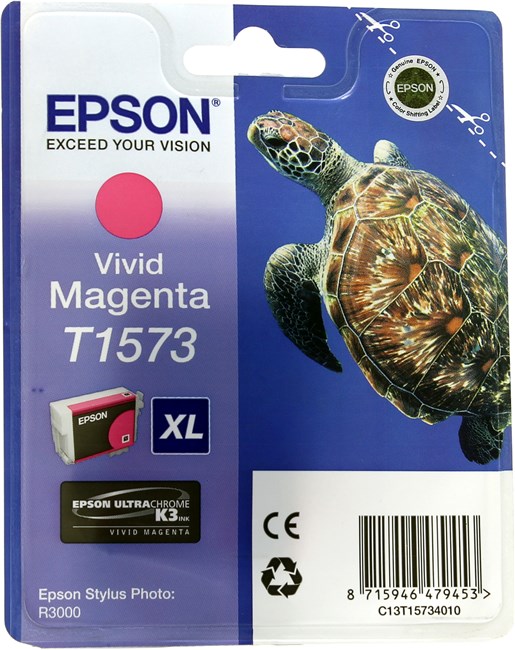 Картридж струйный Epson T1573 (C13T15734010), пурпурный, оригинальный, ресурс 850 страниц для Epson Epson Stylus Photo R3000