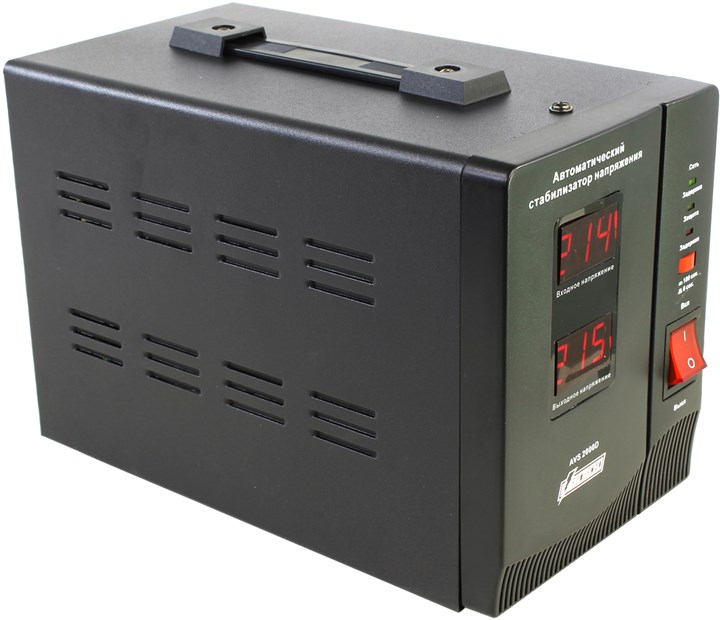 Стабилизатор напряжения Powerman AVS 2000D, 2000 VA, 2 кВт, EURO, черный