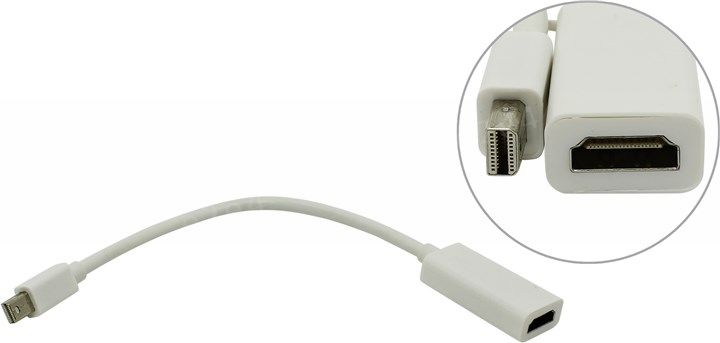 Кабель Mini DisplayPort(M)-HDMI(19F), белый 5bites (AP-015)