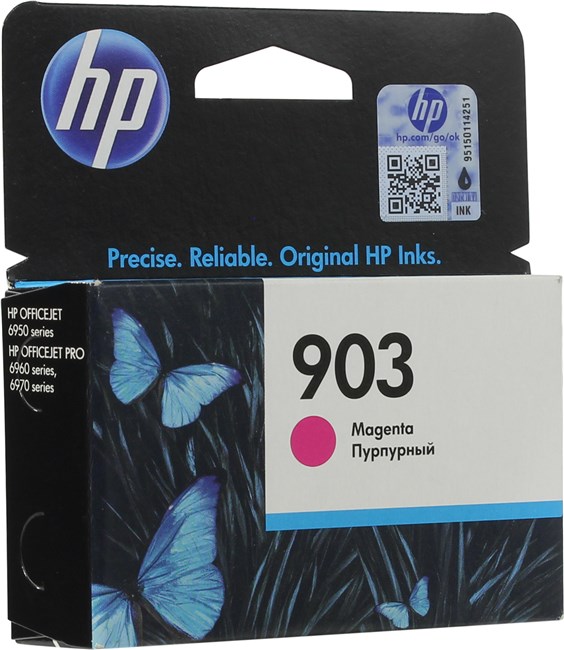 Картридж струйный HP 903 (T6L91AE), пурпурный, оригинальный, ресурс 315 страниц для HP HP OfficeJet 6950 / OfficeJet Pro 6960 / 6970