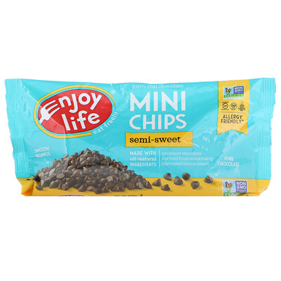 Enjoy Life Foods Мини-капли, полугорький шоколад, 283 г