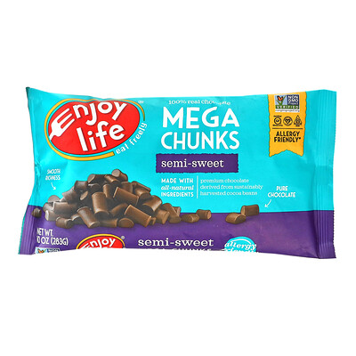Enjoy Life Foods Mega Chunks, полусладкий шоколад, 283 г (10 унций)