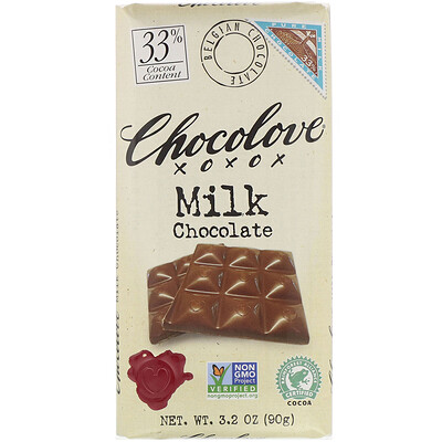 Chocolove молочный шоколад, 33% какао, 90 г (3,2 унции)