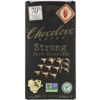 Chocolove Strong Dark Chocolate, 70% Cocoa, 3.2 oz (90 g)