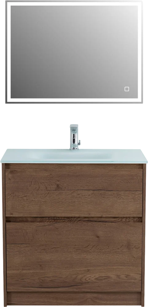 Мебель для ванной BelBagno Kraft 80 напольная, rovere tabacco, раковина BB810/465-LV-VTR-BL