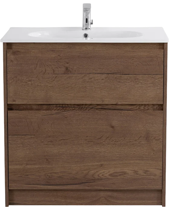 Тумба с раковиной BelBagno Kraft 80 напольная, rovere tabacco, раковина LOV-800-LVB