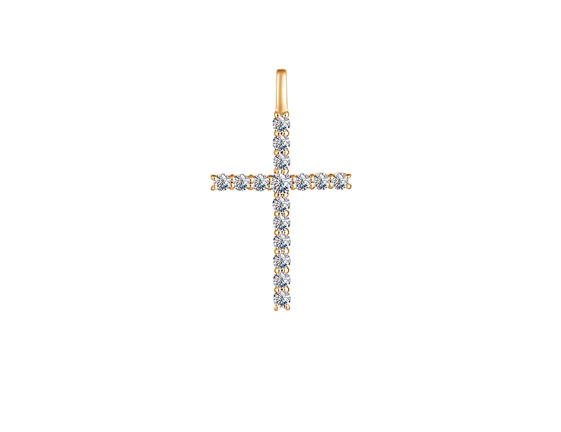 Крест золотой Империал с бриллиантами