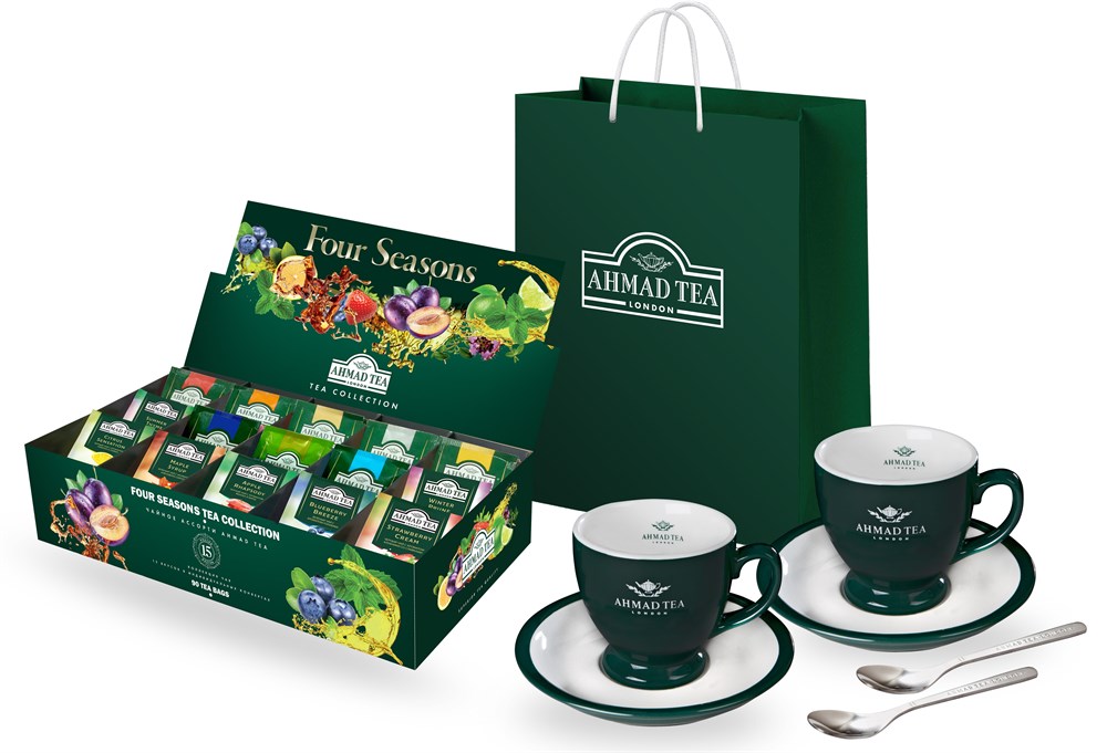 Подарочные наборы чая  Чай Ахмад Подарочный набор чая и посуды от Ahmad Tea Four Seasons