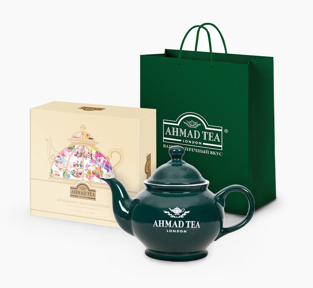 Подарочные наборы чая  Чай Ахмад Подарочный набор чая и посуды от Ahmad Tea Afternoon Tea Collection, большой