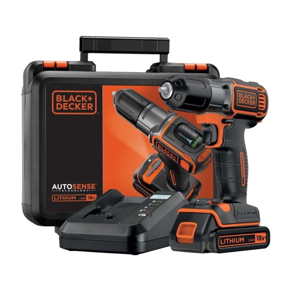 Аккумуляторная дрель-шуруповерт BLACK+DECKER ASD18K, 18.0 В, аккумулятор Li-Ion 1.0 Ач