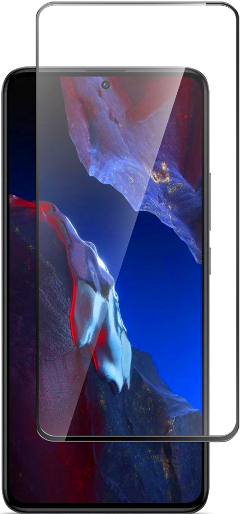 Стекло защитное для POCO F5 Pro Черная рамка