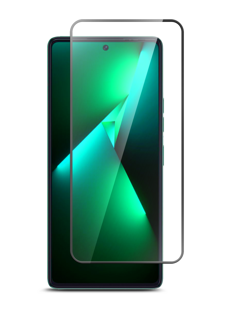 Стекло защитное для TECNO POVA 6 Черная рамка