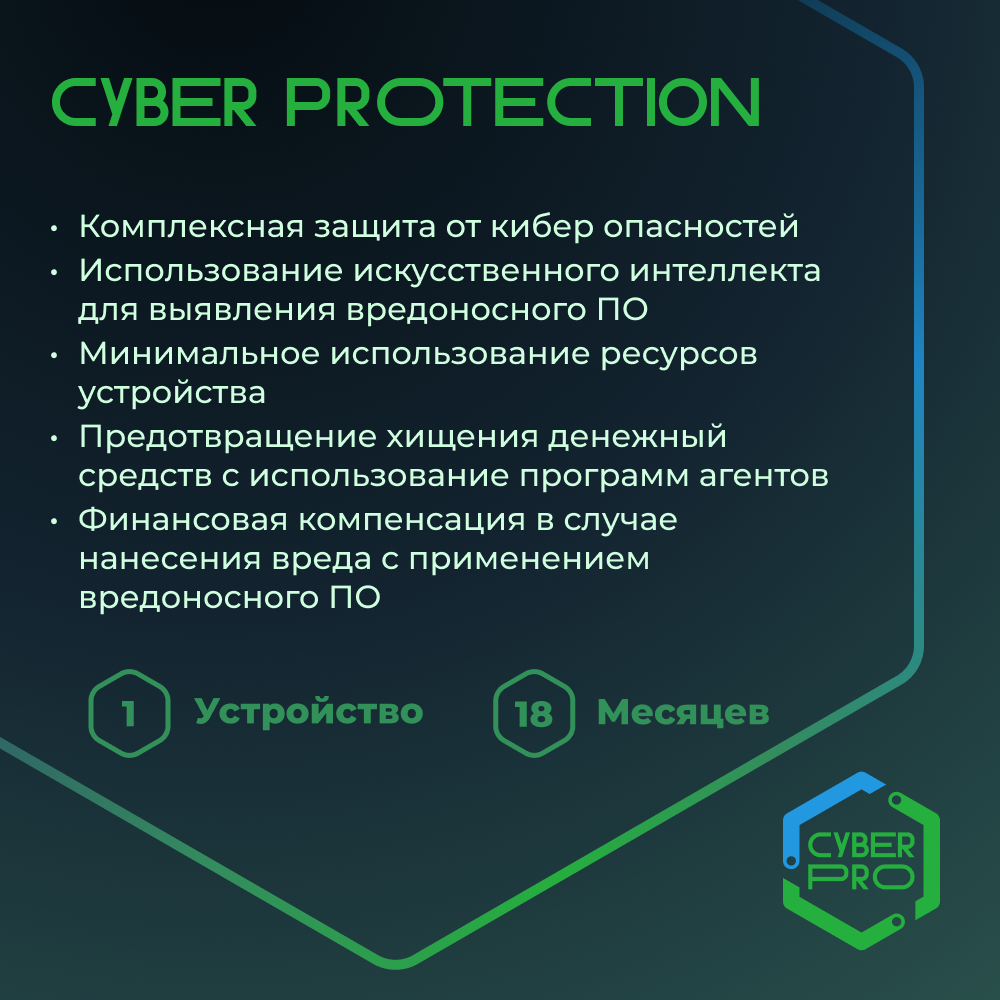 Цифровой продукт Киберзащита ЮниСейф КиберПро 18 месяцев