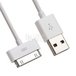  Универсальный автомобильный адаптер питания 2xUSB 2.1A + кабель USB - 30 pin для Apple iPhone 2G, 3G, 3GS, 4, 4S, iPad 1, 2, 3, 4 (LP 0L-00027255) (белый) - Автомобильное зарядное устройство