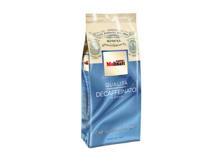 Кофе в зернах Molinari DECAFFEINATO, 500 г (Молинари)