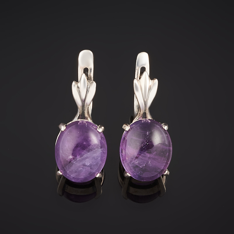 Серьги аметист  (серебро 925 пр. оксидир.)