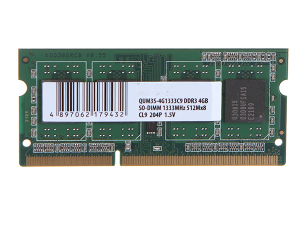   Pleer Модуль памяти Qumo 4GB DDR3 1333MHz DIMM 240pin CL9 QUM3U-4G1333K9R