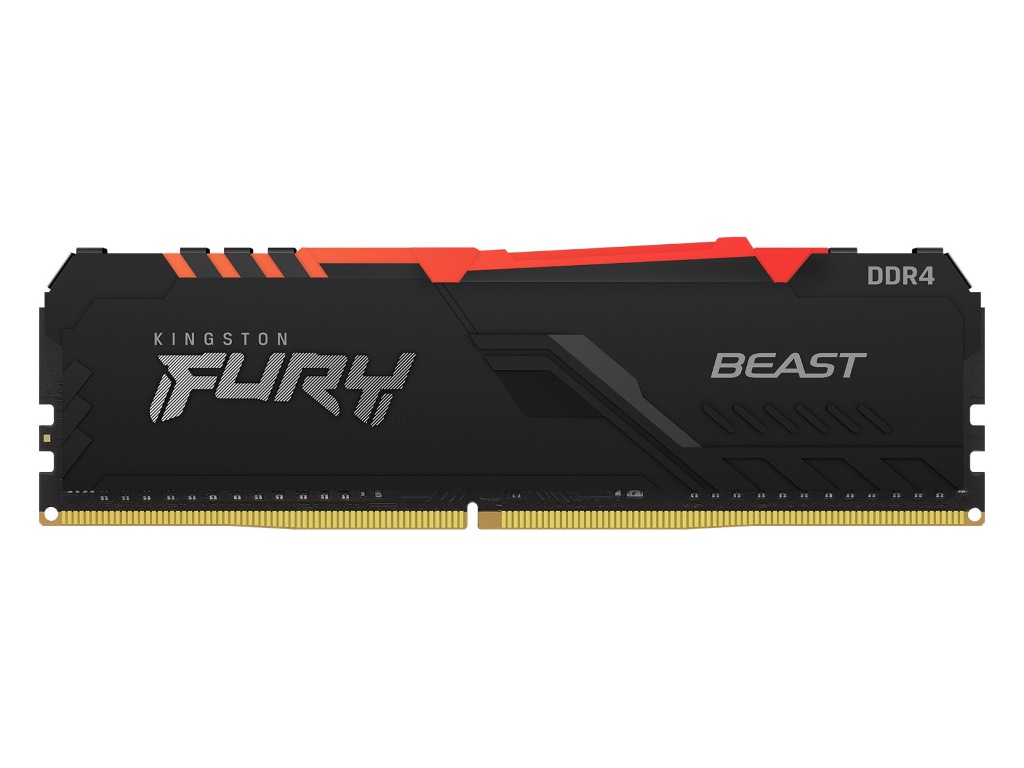   Pleer Модуль памяти Kingston Fury Beast Black RGB DDR4 DIMM 3200Mhz PC25600 CL16 - 8Gb KF432C16BBA/8
