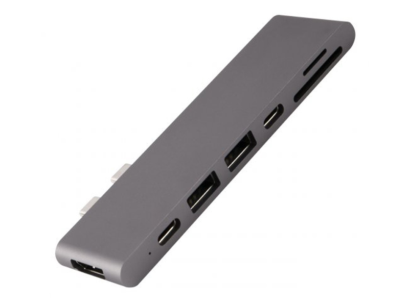   Pleer Аксессуар Адаптер Barn&Hollis Multiport Adapter USB Type-C 7 in 1 для MacBook Grey УТ000027061