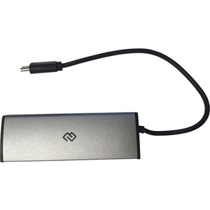 Кабели и переходники Разветвитель USB-C Digma HUB-4U2.0-UC-DS 4порт. серебристый (HUB-4U2.0-UC-DS)