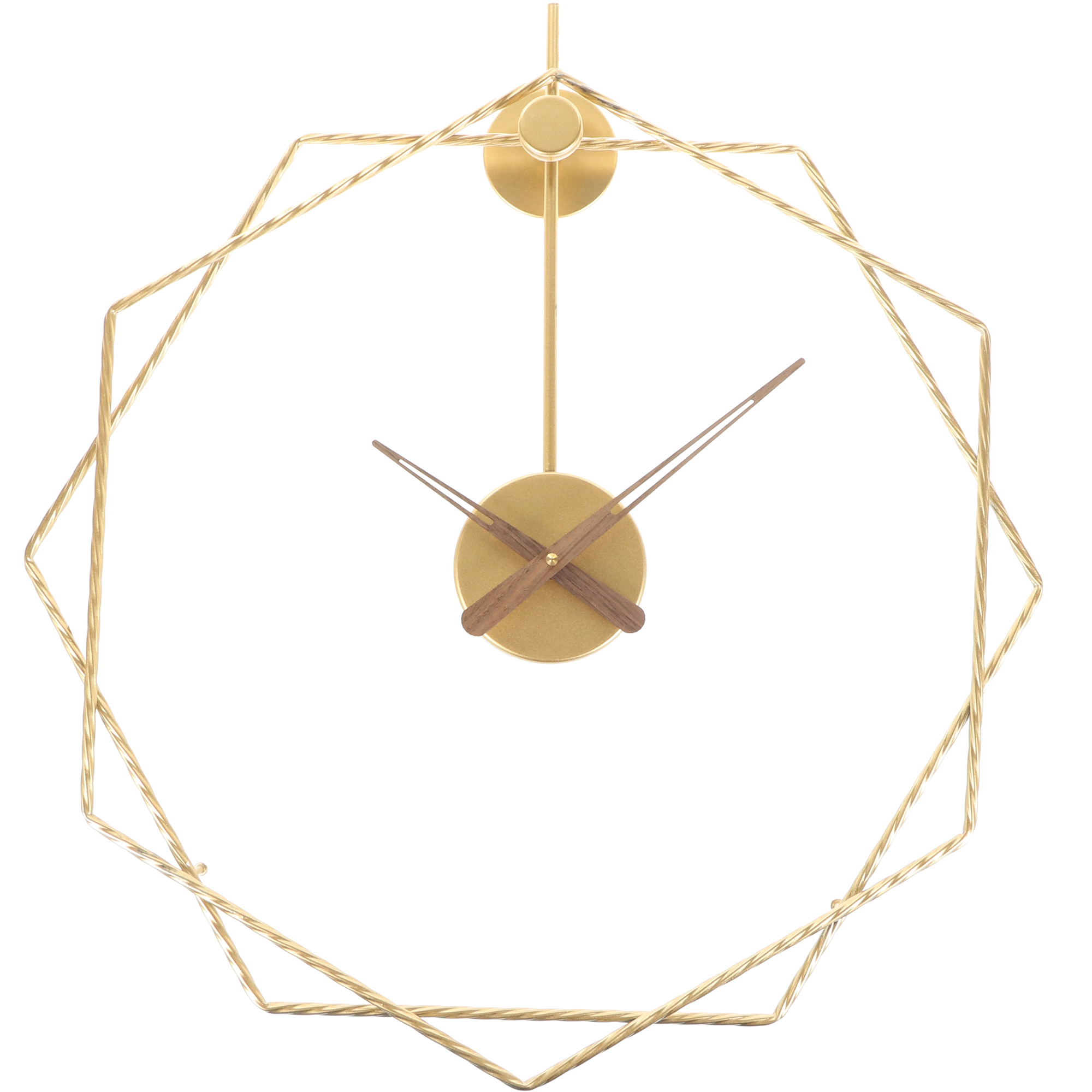 Настенные часы JJT геометрические золотые, 50х50 см