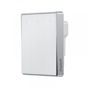 Умный выключатель трехклавишный Xiaomi Linptech Glass Panel Smart Switch E1 Single Fire Three Button White (QE1GSB-W3 MI)