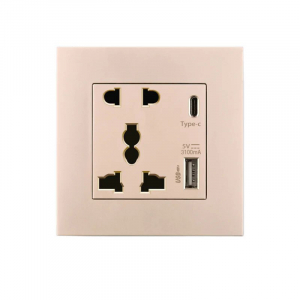 Розетка YouSmart Wall Socket 5 PINS USB-A Type-C Gold (Y1-F01)