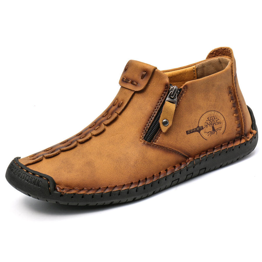 Casual Shoes  Cotosen осенне-зимняя мужская обувь большого размера в новом стиле повседневные мужские рабочие ботинки на открытом воздухе сшитые вручную комплекты кожаных сапог средней длины