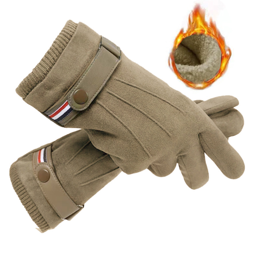 Gloves Замшевые мужские перчатки Guantes зимние перчатки с сенсорным экраном сохраняющие тепло ветрозащитные для вождения толстые кашемировые противоскользящие уличные мужские кожаные перчатки