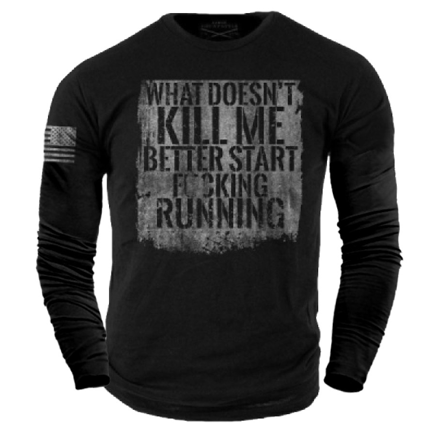 T-Shirts Мужская тактическая повседневная футболка в стиле ретро What Doesn't Kill Me