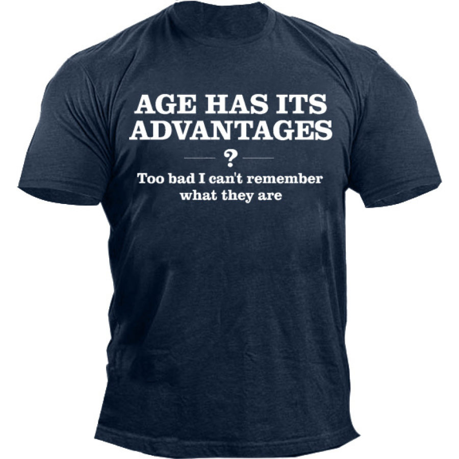 Возраст имеет свои преимущества Мужская футболка с коротким рукавом