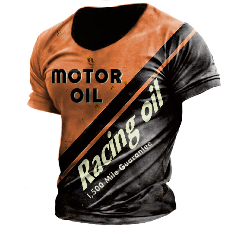 Мужская футболка с принтом Motor Oil Racing на открытом воздухе
