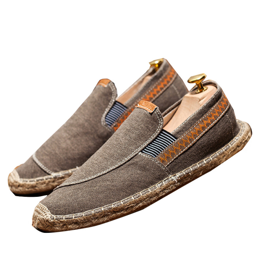 Casual Shoes  Cotosen Мужские льняные лоферы контрастного цвета в стиле ретро винтажная стирка