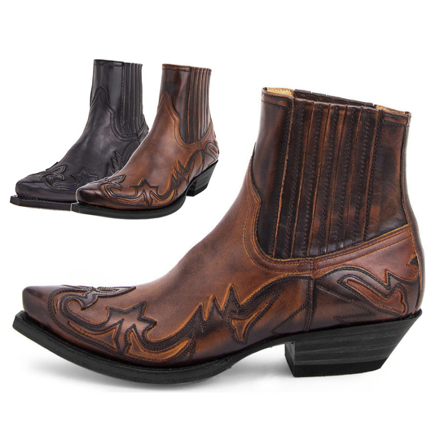 Boots  Cotosen Мужские ретро ботинки Martin на высоком каблуке в стиле вестерн ковбойские сапоги