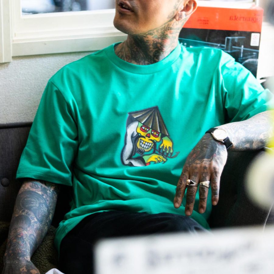 Мужская футболка Tokyo Dragon Volcom С принтом Повседневные Круглый вырез С короткими рукавами Топы
