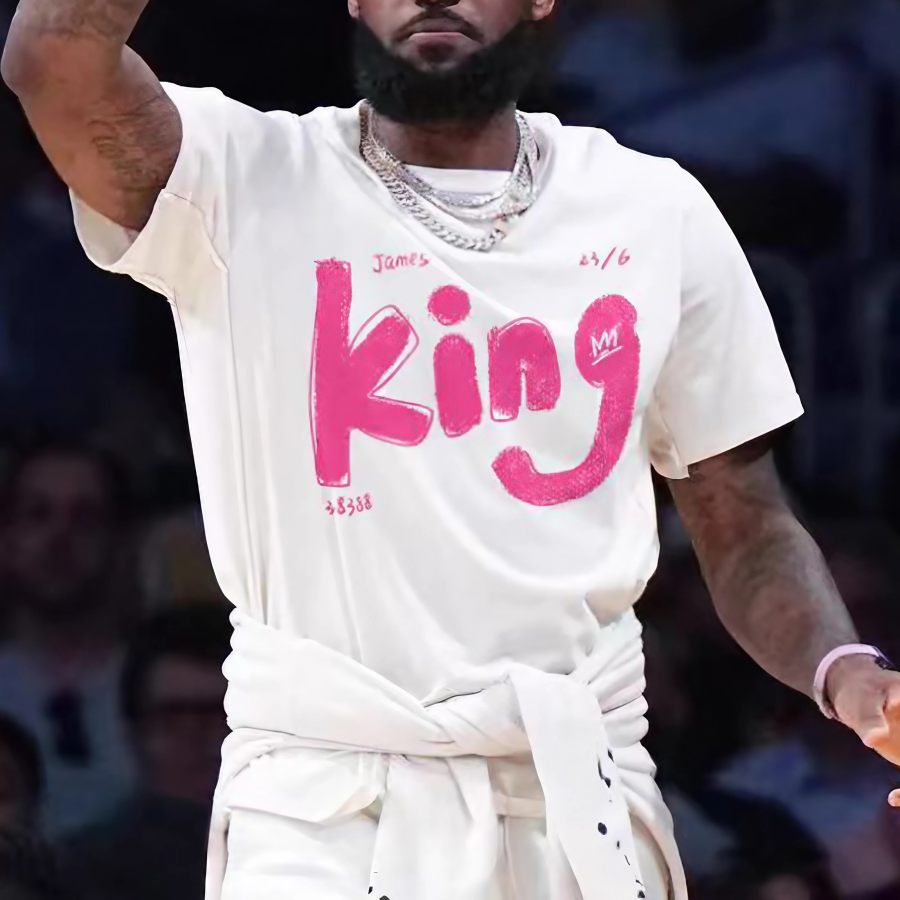Мужская футболка Basketball King С принтом Повседневные Круглый вырез С короткими рукавами Верхушки