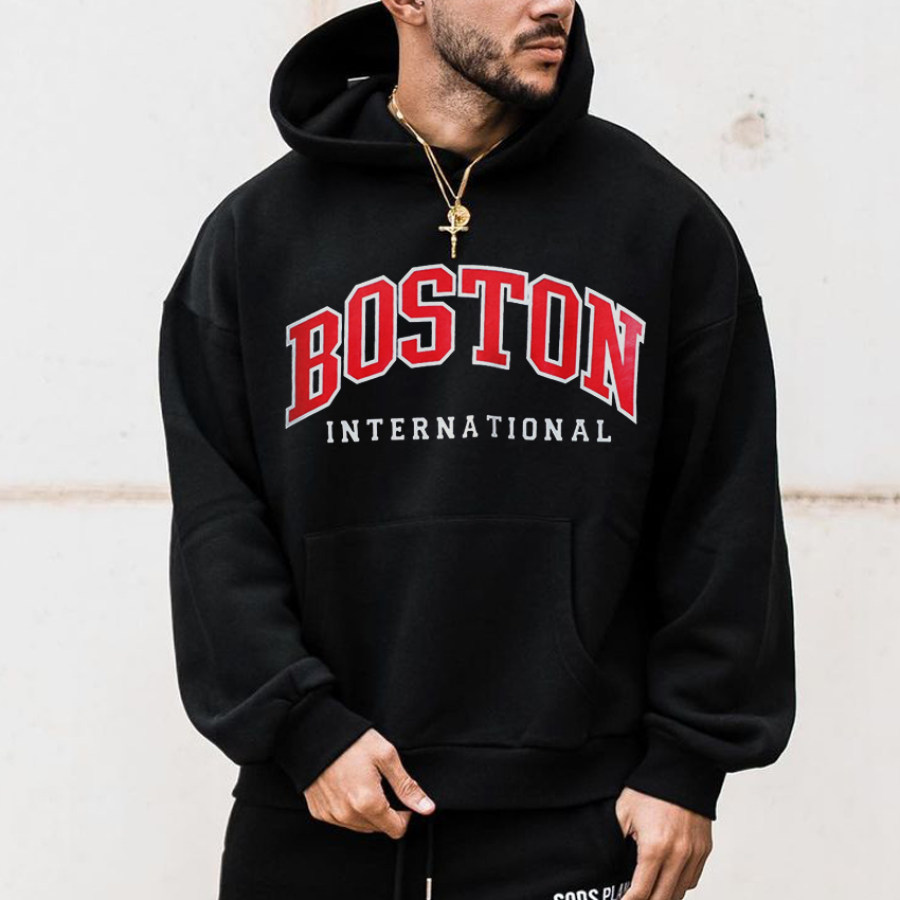 Мужская толстовка с капюшоном большого размера Boston Fashion
