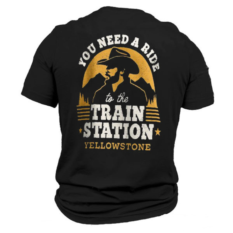 Yellowstone You Need A Ride To The Train Station Essential Мужская футболка