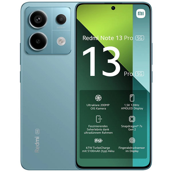  Мобильный телефон Redmi Note 13 Pro 5G 12/512GB ocean teal (зеленый) Global Version